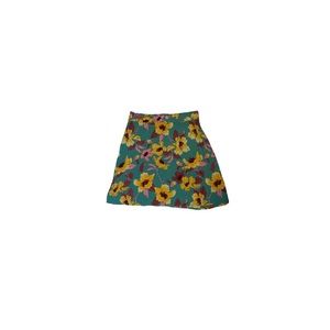 Flynn Skye Teal and Yellow Floral Mini Skirt - Women’s Size Small